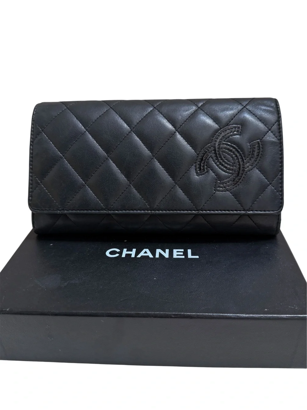 Chanel Quilted Calfskin Wallet w/ Authenticity Card + Box